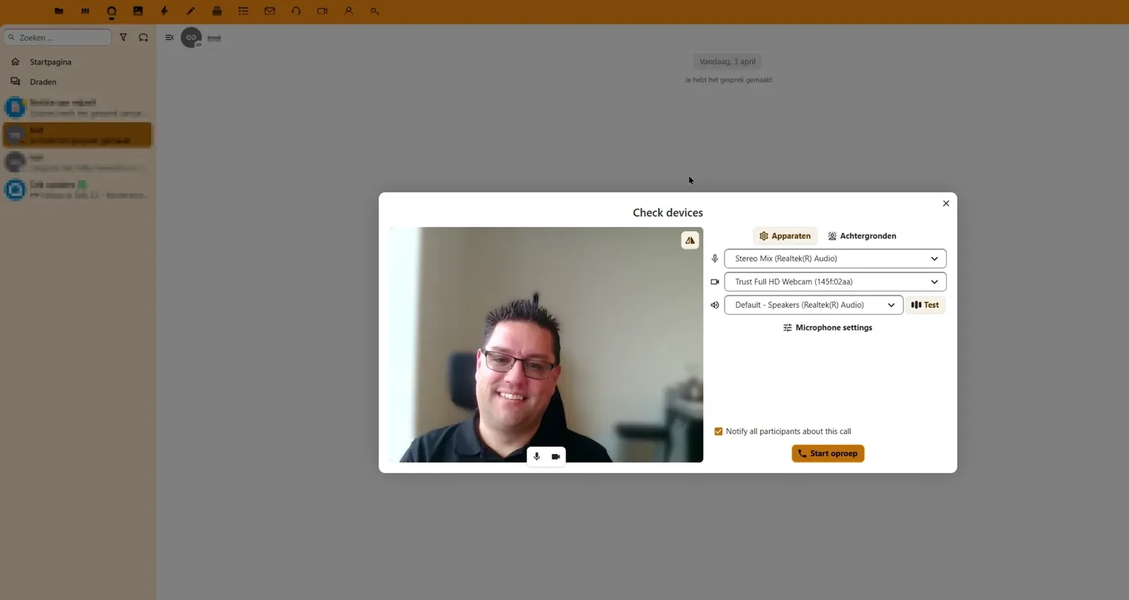 Een videogesprek in de VIT Werkplek