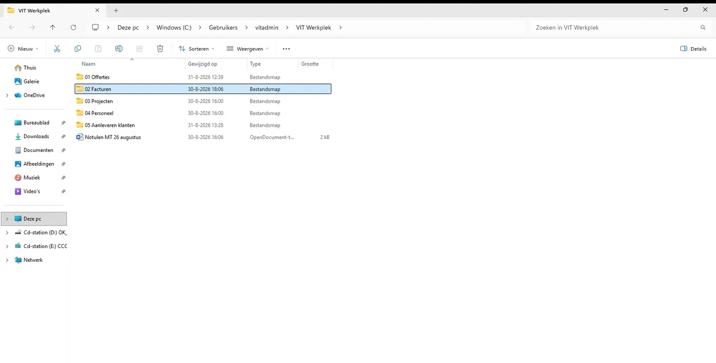 De mappen van de werkplek als gewone schijf in de Windows Verkenner